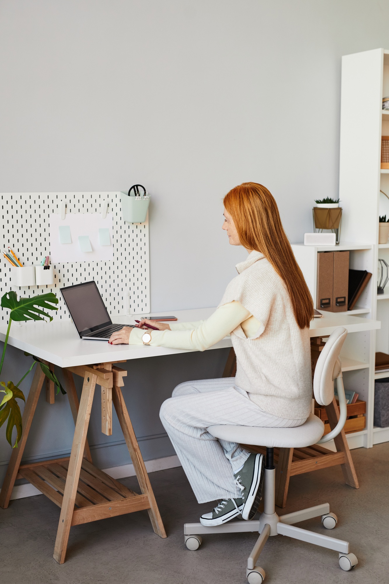 Woman Studying at Home