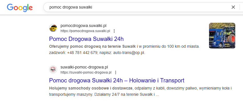 Pozycja #2 w Google SERP