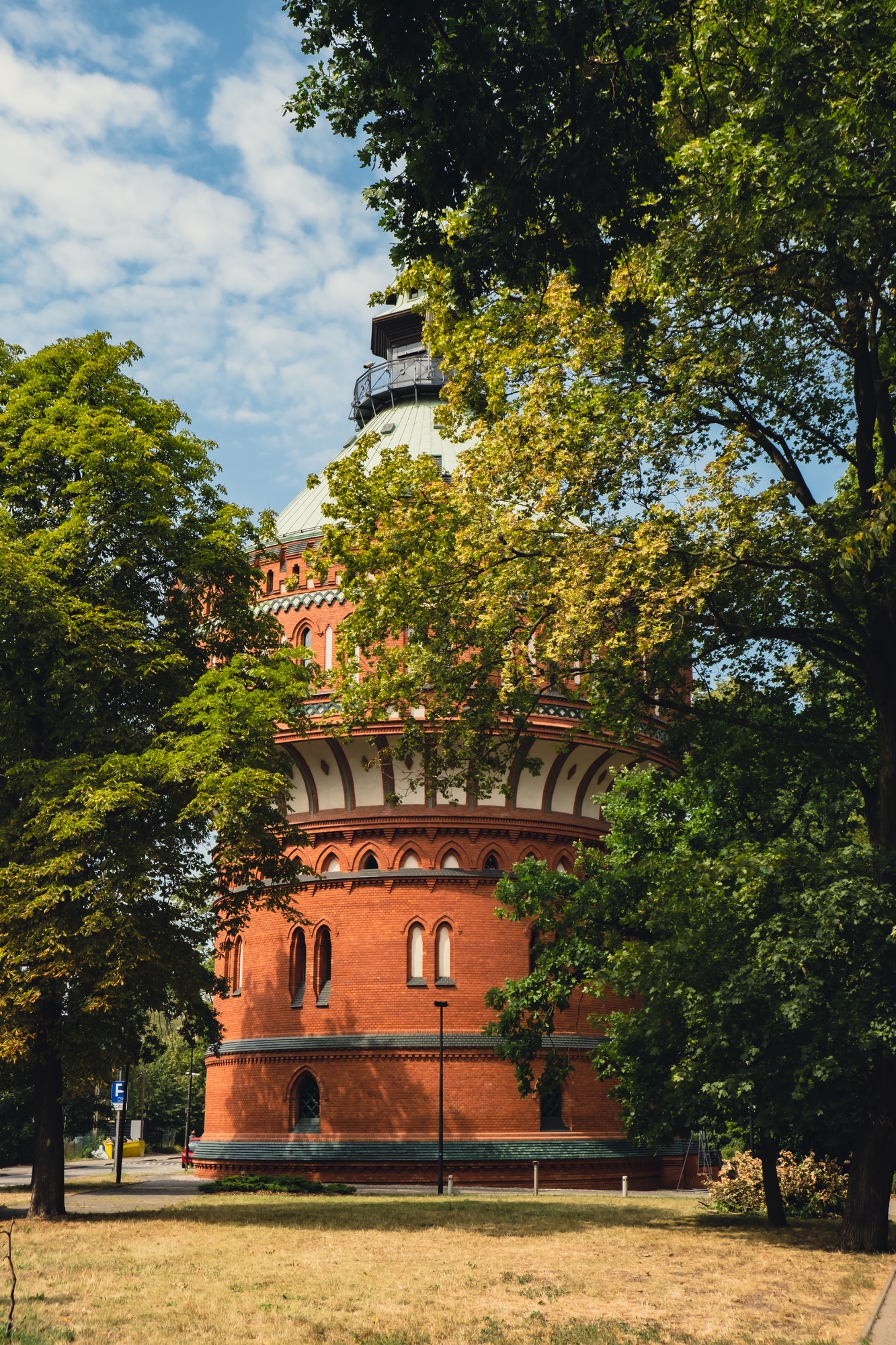 Old brick water tower in Bydgoszcz. The Water Tower in Bydgoszcz, Poland, historic city landmark and