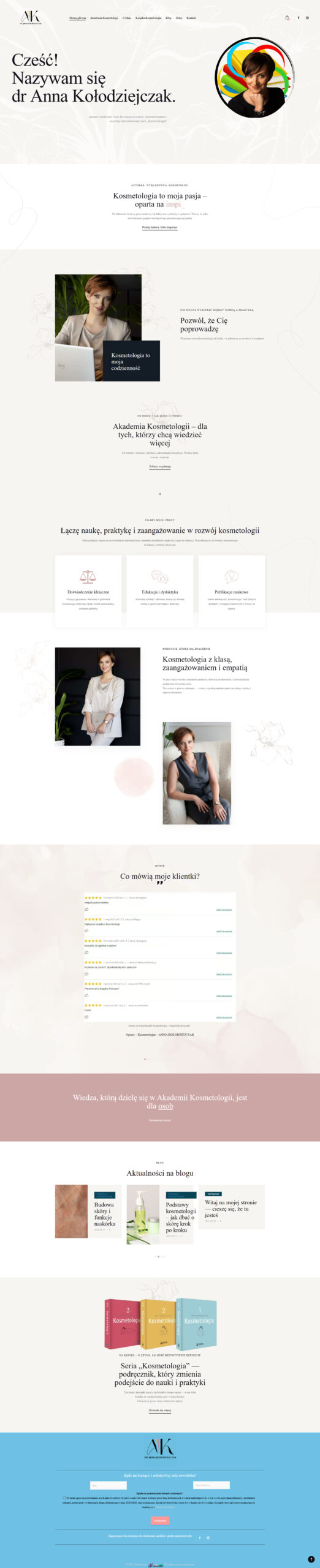 Personal brand Dr Anna Kołodziejczak - ekspert kosmetologii z portfolio i publikacjami naukowymi