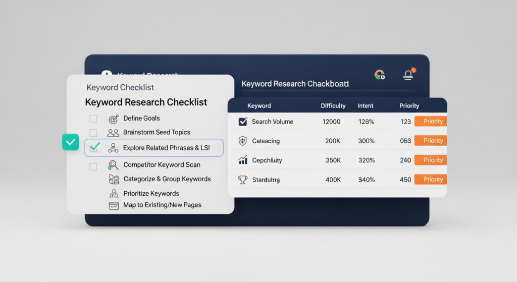 research slow kluczowych lista kontrolna