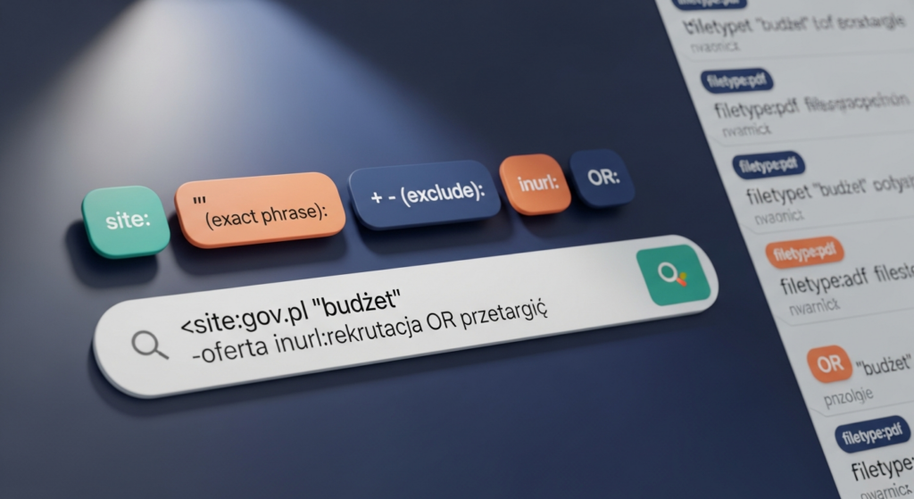 operatory wyszukiwania google