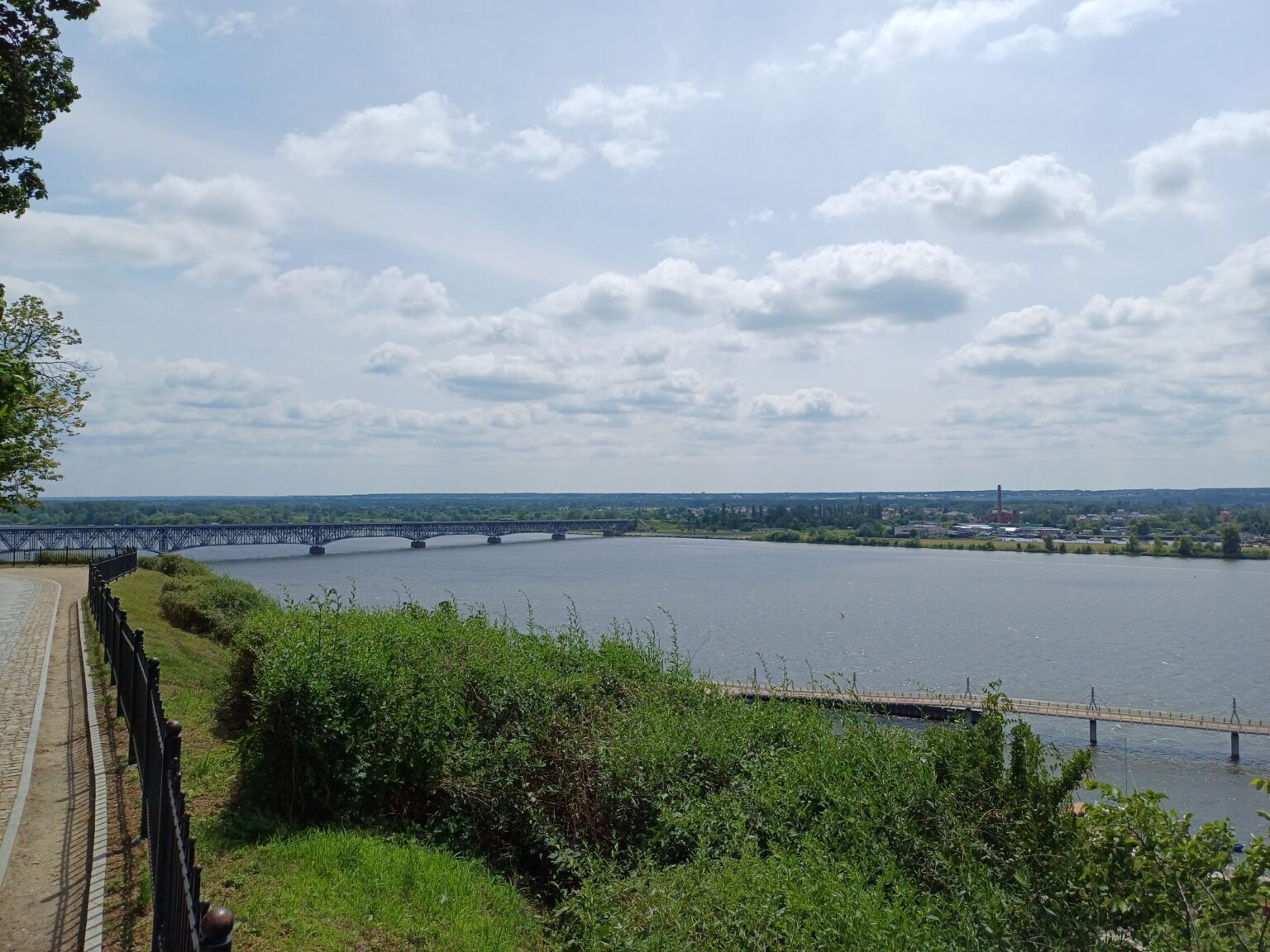 Panorama Wisły z płockiej skarpy, w tle most; prowadzenie wizytówki Google dla firm z Płocka